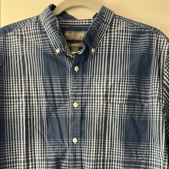 Falls Creek Blue and White Casual Button Down Shirt - Picture 2 of 4